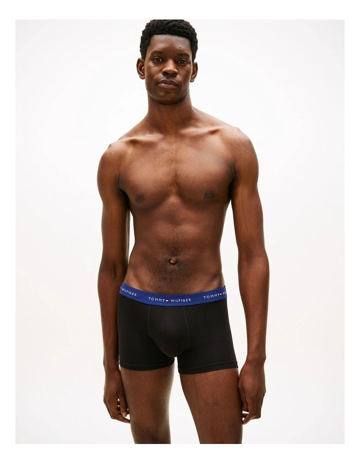 3-Pack Signature Repeat Logo Waistband Trunks in Black image 6