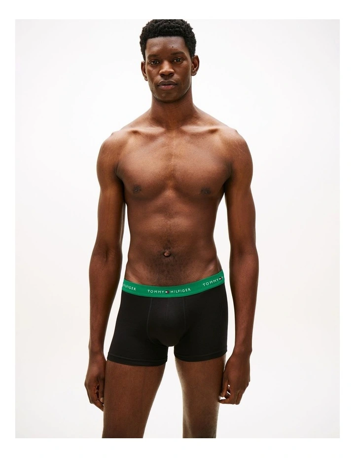 3-Pack Signature Repeat Logo Waistband Trunks in Black image 7