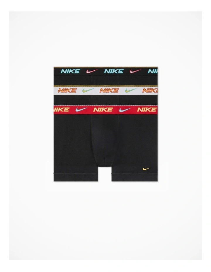 Essential Cotton Trunks 3 Pack in Multi image 1