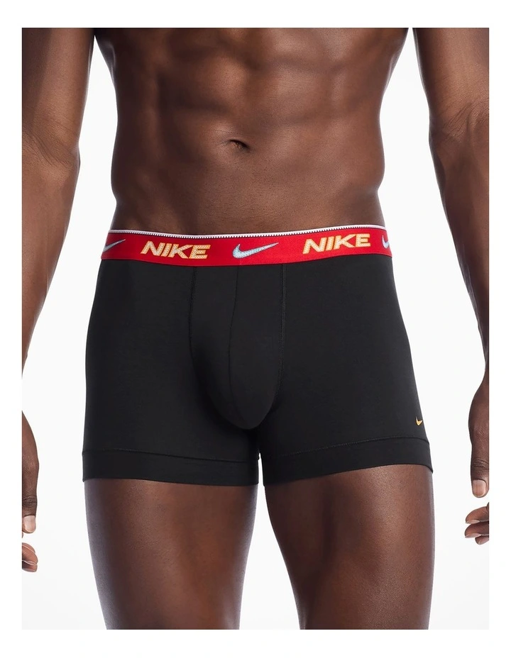 Essential Cotton Trunks 3 Pack in Multi image 2