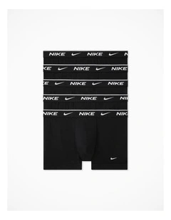 Essential Cotton Stretch Trunks 5 Pack in Black