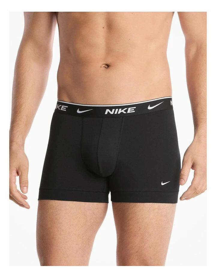 Essential Cotton Stretch Trunks 5 Pack in Black image 2
