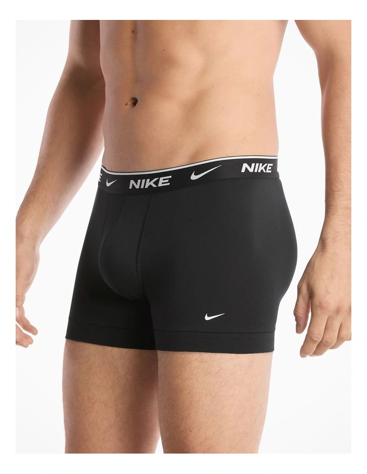 Essential Cotton Stretch Trunks 5 Pack in Black image 4