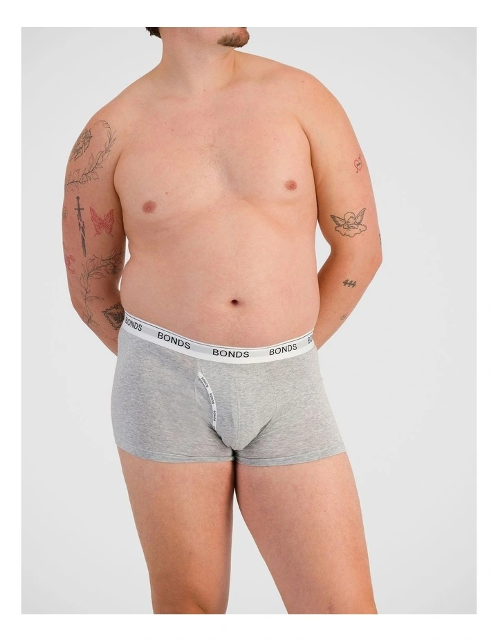 Guyfront Trunk 3 Pack in White / New Grey Marle / Black image 2