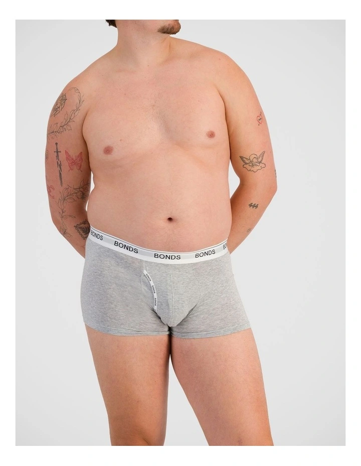 Guyfront Trunk 3 Pack in White / New Grey Marle / Black image 2