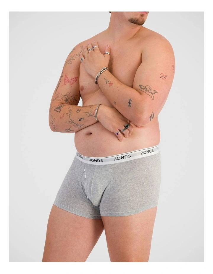 Guyfront Trunk 3 Pack in White / New Grey Marle / Black image 4