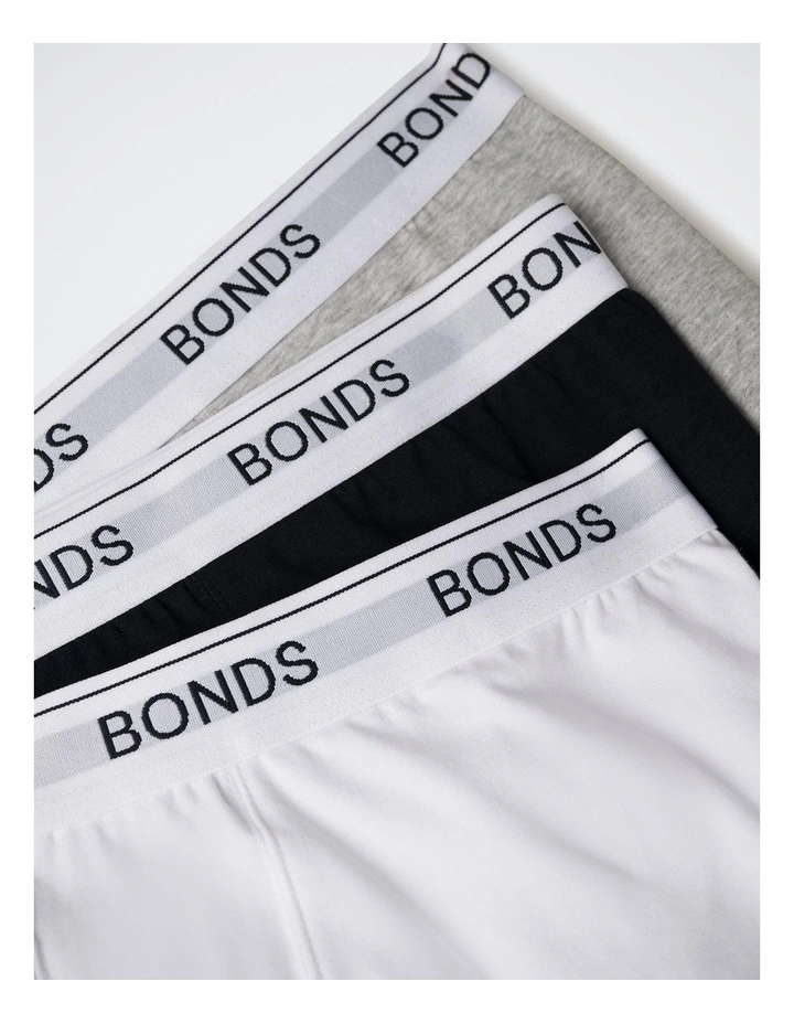 Guyfront Trunk 3 Pack in White / New Grey Marle / Black image 7