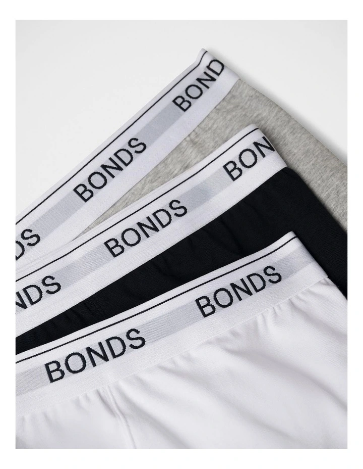 Guyfront Trunk 3 Pack in White / New Grey Marle / Black image 7