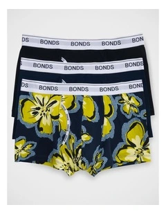 Guyfront Trunk 3 Pack in Retro Hibiscus / Captain Mccool / Nu Black