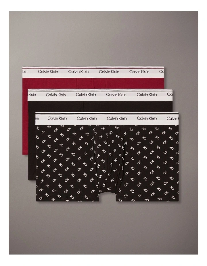 Cotton Stretch Balance Trunks 3 Pack in Multi image 1