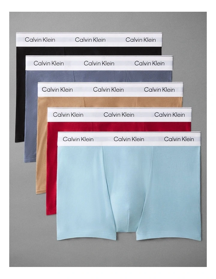 Icon Cotton Stretch Trunks 5 Pack in Multi image 1