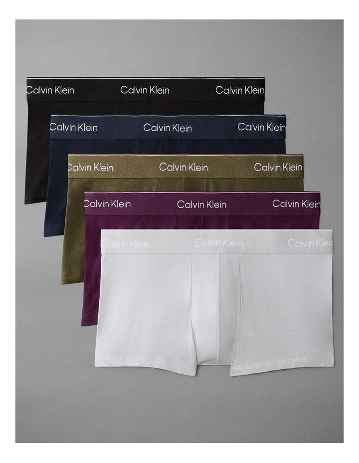 Icon Cotton Stretch Low Rise Trunks 5 Pack in Multi image 1