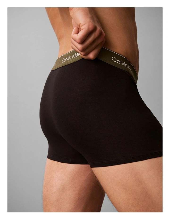 Icon Cotton Stretch Trunks 5 Pack in Multi image 5