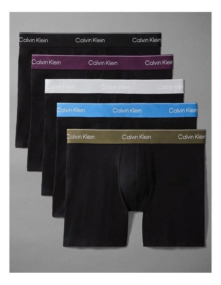 Icon Cotton Stretch Boxer Briefs 5 Pack in Multi image 1