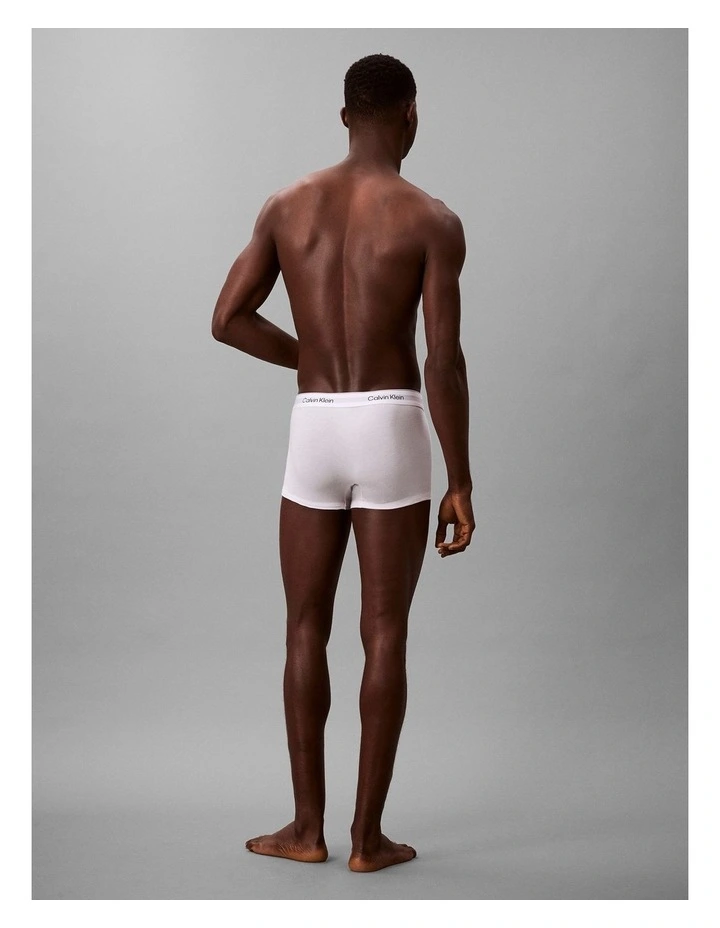 Icon Cotton Stretch Low Rise Trunks 7 Pack in White image 3