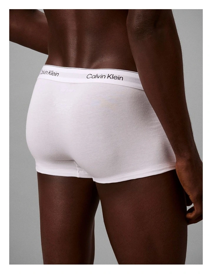 Icon Cotton Stretch Low Rise Trunks 7 Pack in White image 4