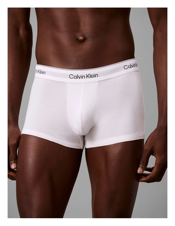 Icon Cotton Stretch Low Rise Trunks 7 Pack in White image 5