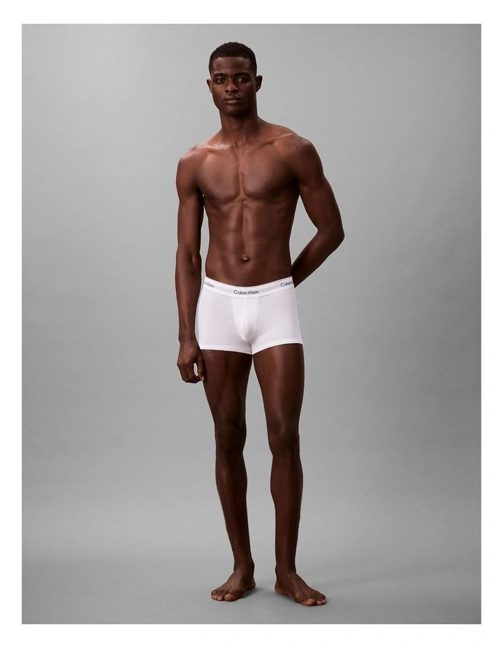 Icon Cotton Stretch Low Rise Trunks 7 Pack in White image 6