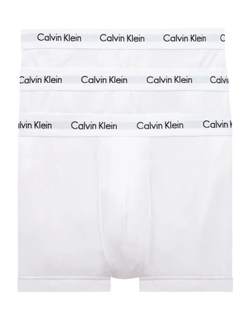 Cotton Stretch Low Rise Trunk 3 Pack in White