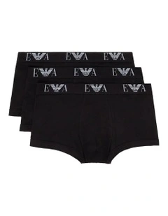 Three-Pack Of Boxer Briefs With Ea Logo Waistband in Black