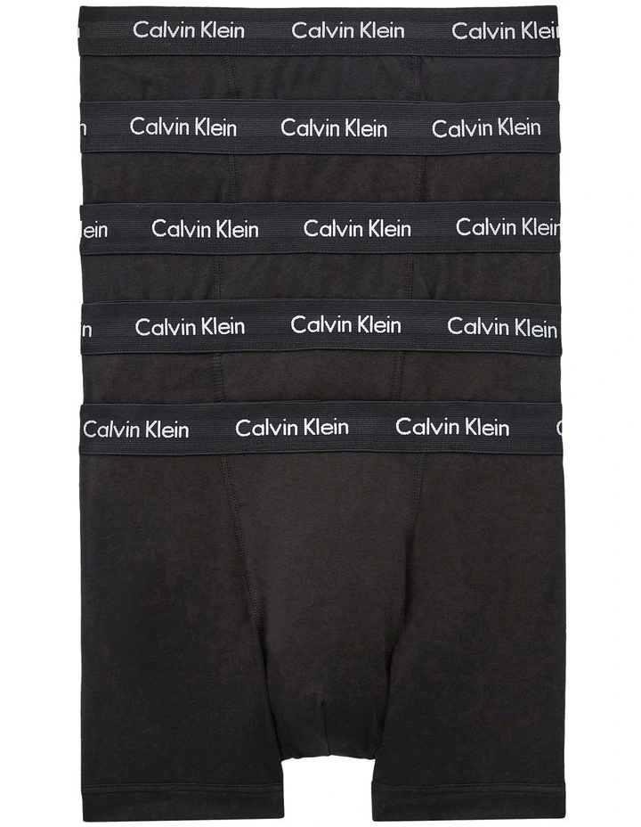 Cotton Stretch Trunks 5 Pack in Black image 1