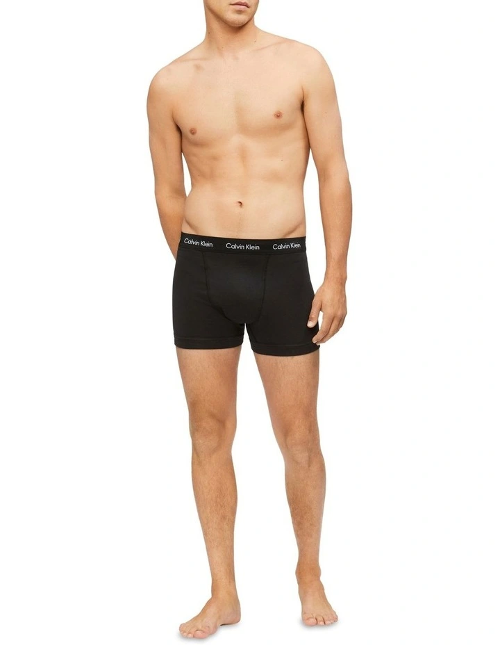 Cotton Stretch Trunks 5 Pack in Black image 2