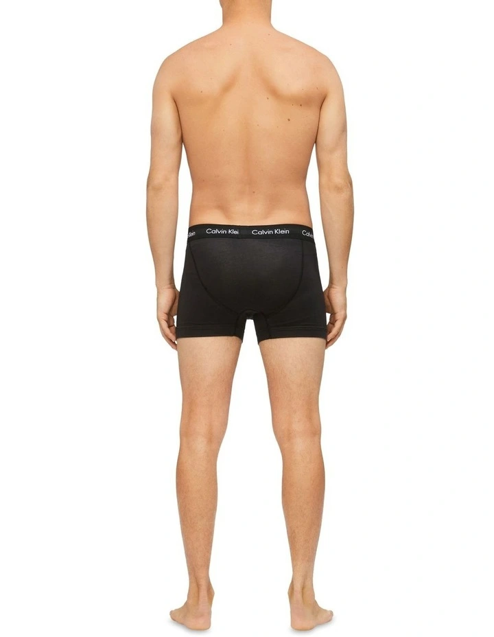 Cotton Stretch Trunks 5 Pack in Black image 3