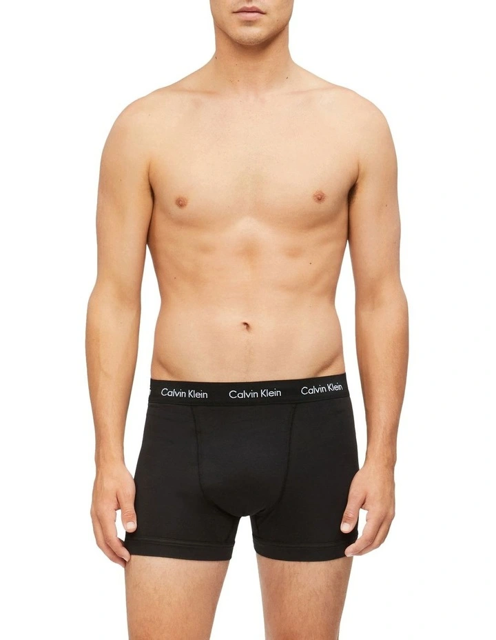 Cotton Stretch Trunks 5 Pack in Black image 4