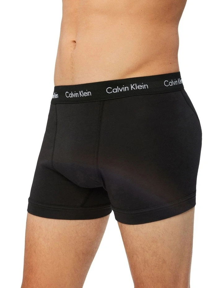 Cotton Stretch Trunks 5 Pack in Black image 5
