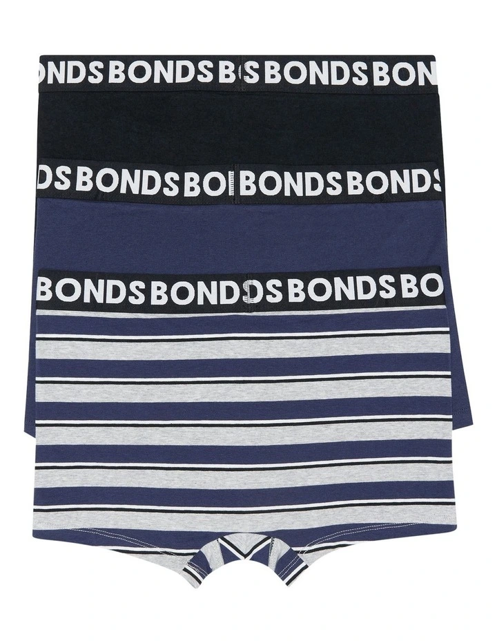 Bonds Everyday Stripe Trunks 3 Pack in Black/Black Stripe image 7