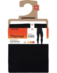 Heat Retention Long John Thermal in Black