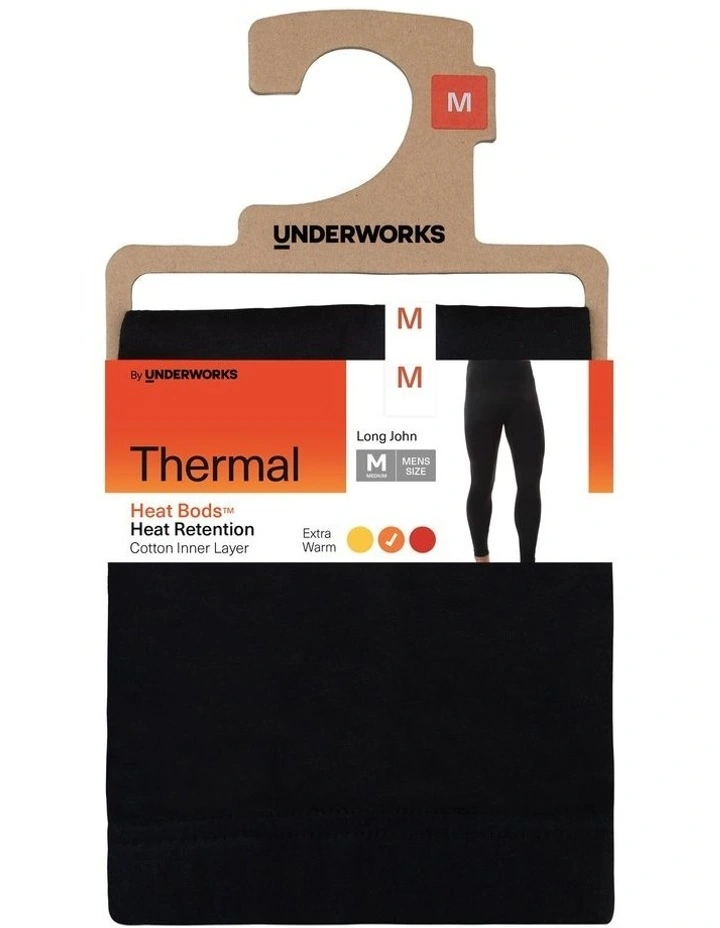 Heat Retention Long John Thermal in Black image 2