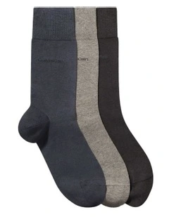 Plain Socks 3 Pack in Multi