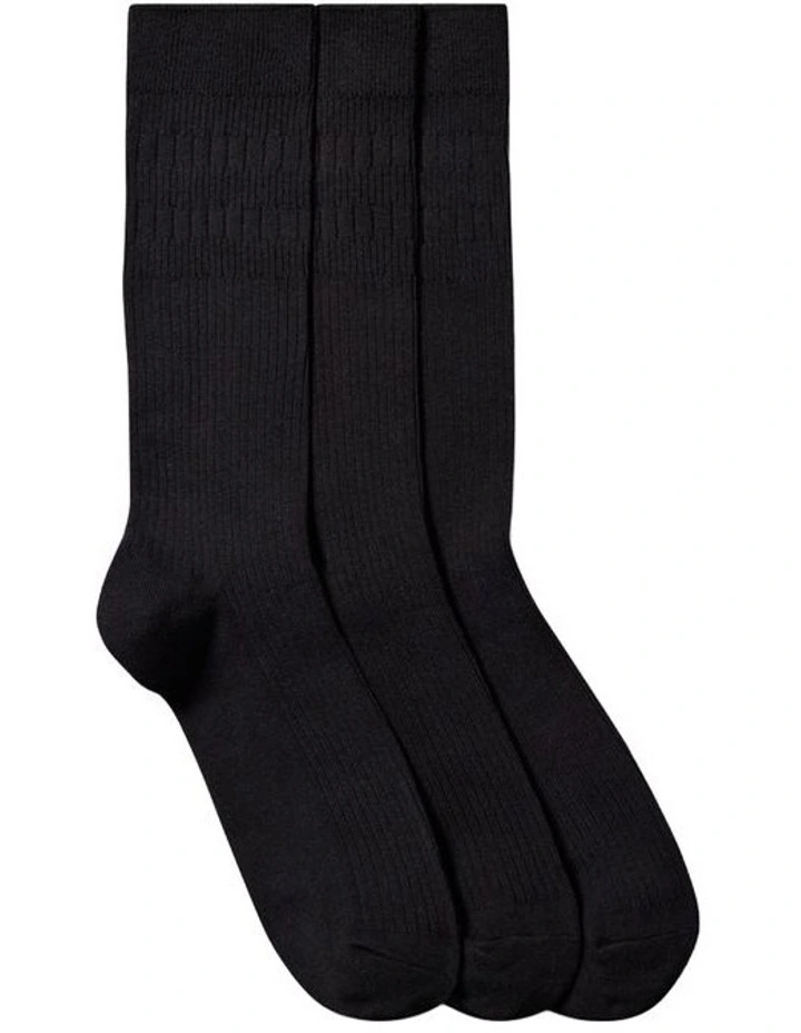 3 Pack Non Binding Cotton Socks image 1