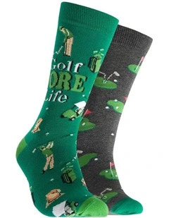 Golf Fore Life Cotton Socks 2 Pack in Multi