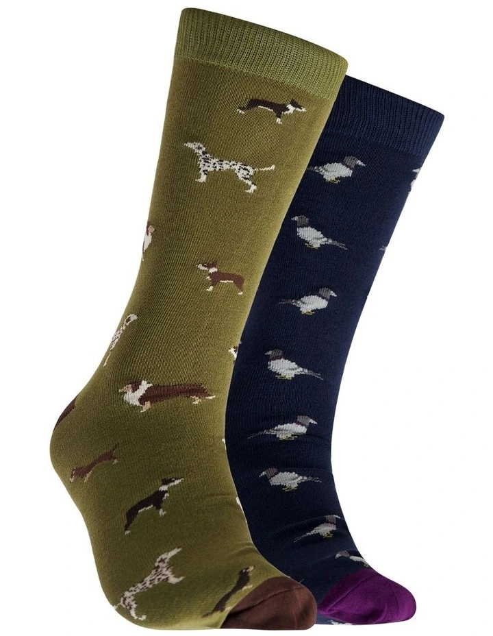 Bamboo Bark & Coo Socks 2 Pack in Multi image 1