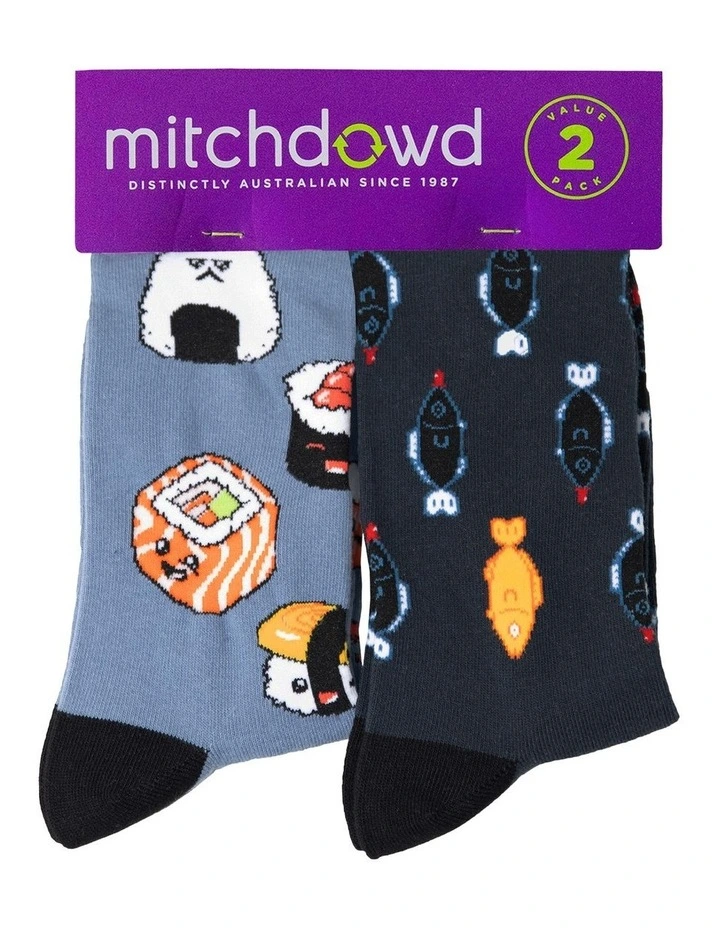Sushi Socks 2 Pack in Multi image 2