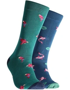Flight and Swim Bamboo Sock Pack Of 2 in Multi
