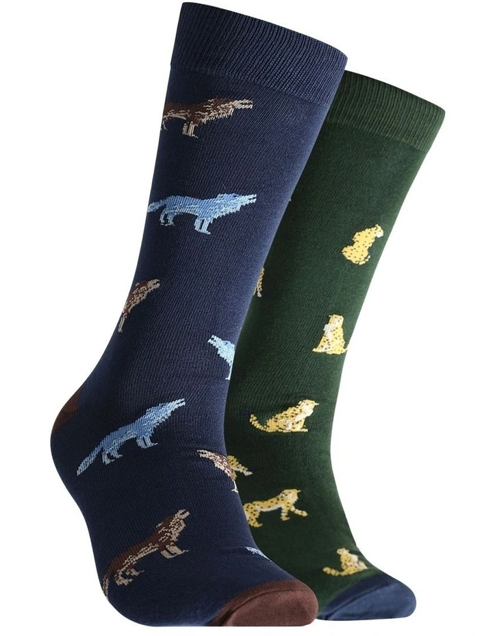 Howl & Prowl Bamboo Blend Socks 2 Pack in Multi image 1
