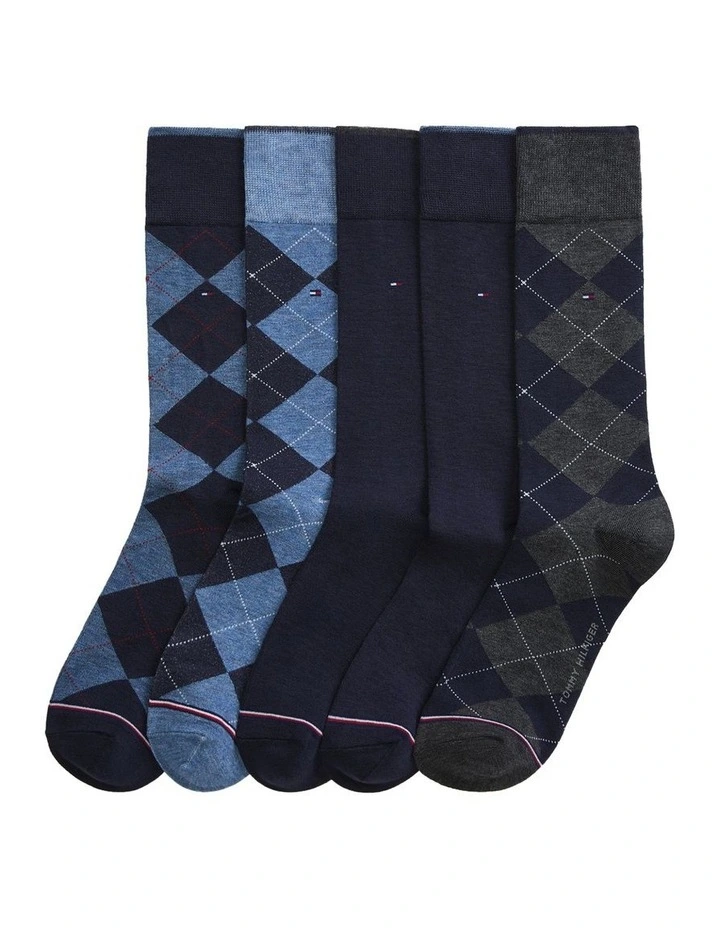 Argyle Crew Socks Pack Of 5 in image 1