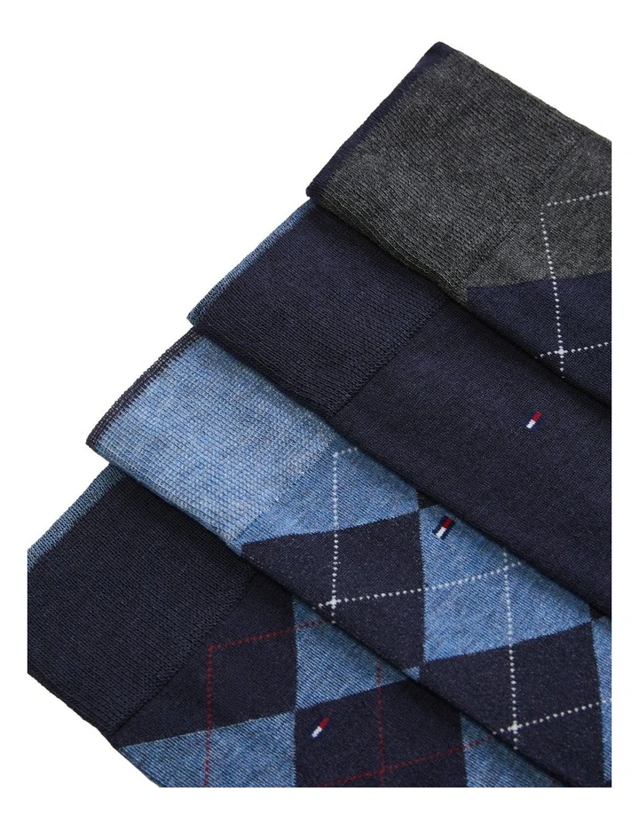 Argyle Crew Socks Pack Of 5 in image 2