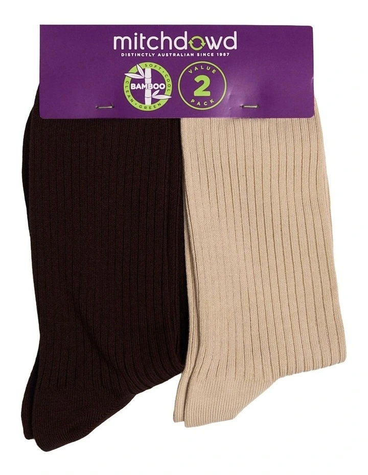 Mitchdowd 2 Pack Bamboo Rib Socks image 2