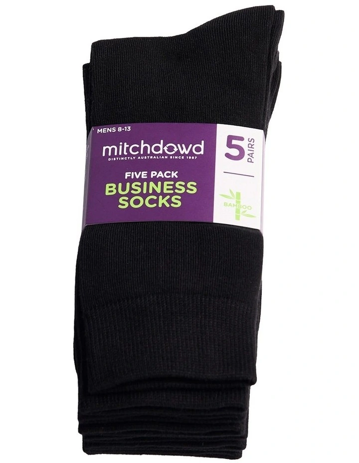 Mitchdowd Mens Basic Bamboo Crew Socks 5 Pack image 2