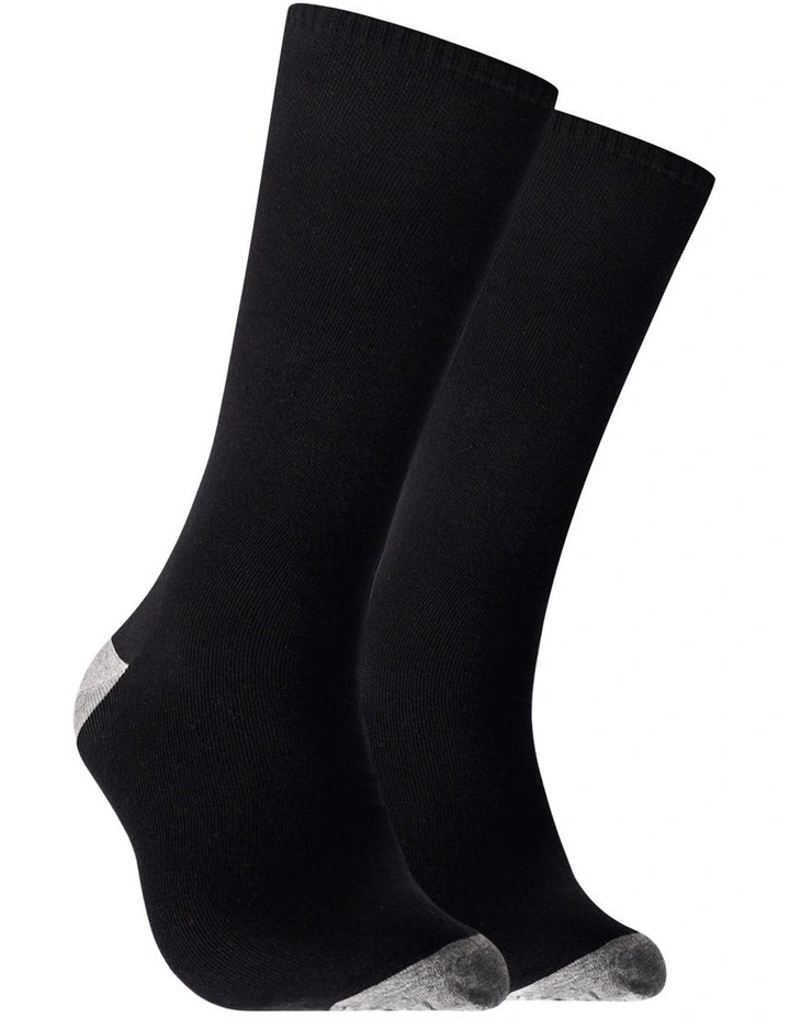 Mitchdowd Mens Fine Knit Business Socks 2 Pack - Black image 1