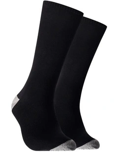 Mitchdowd Mens Fine Knit Business Socks 2 Pack - Black