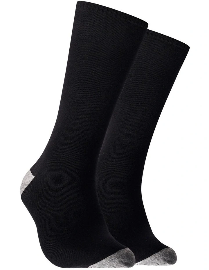 Mitchdowd Mens Fine Knit Business Socks 2 Pack - Black image 1