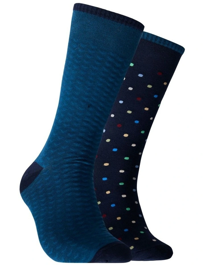 2 Pack Dot Fine Knit Cotton Socks image 1