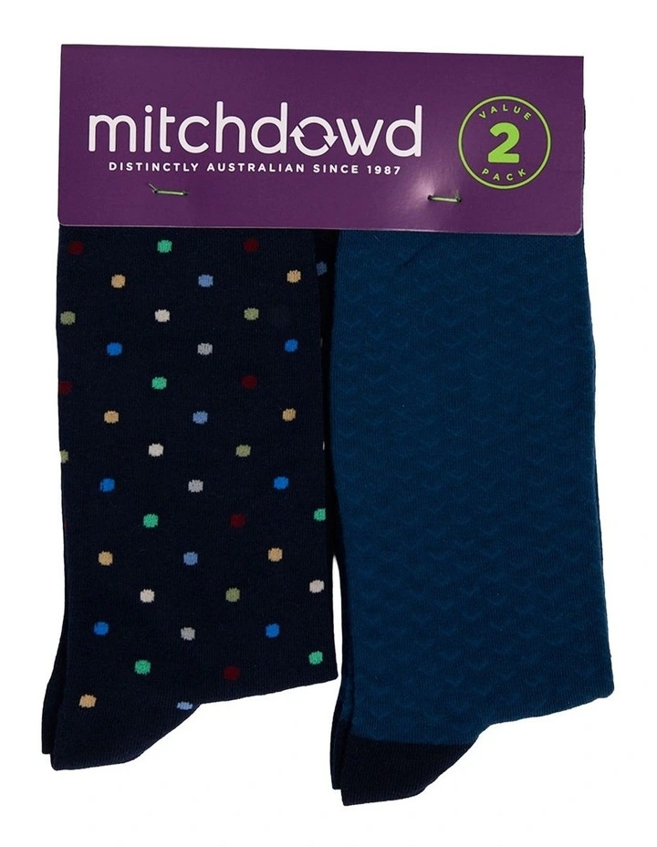 2 Pack Dot Fine Knit Cotton Socks image 2
