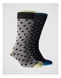 Mitchdowd Mens Hexo Fine Knit Business Socks 2 Pack