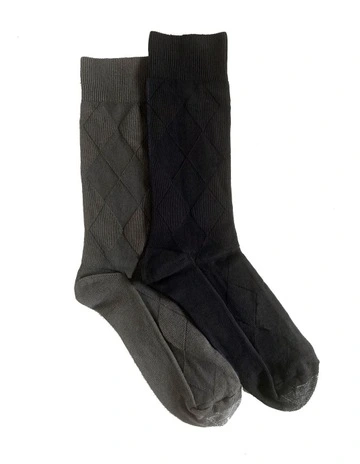 Tough Toe Cotton Socks 2 Pack in Grey